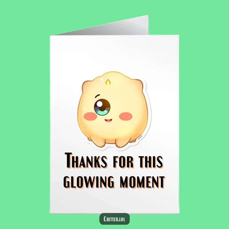 Free Printable Thank You Card: Glowing Creature Beams - Grateful Eye DIY Gift