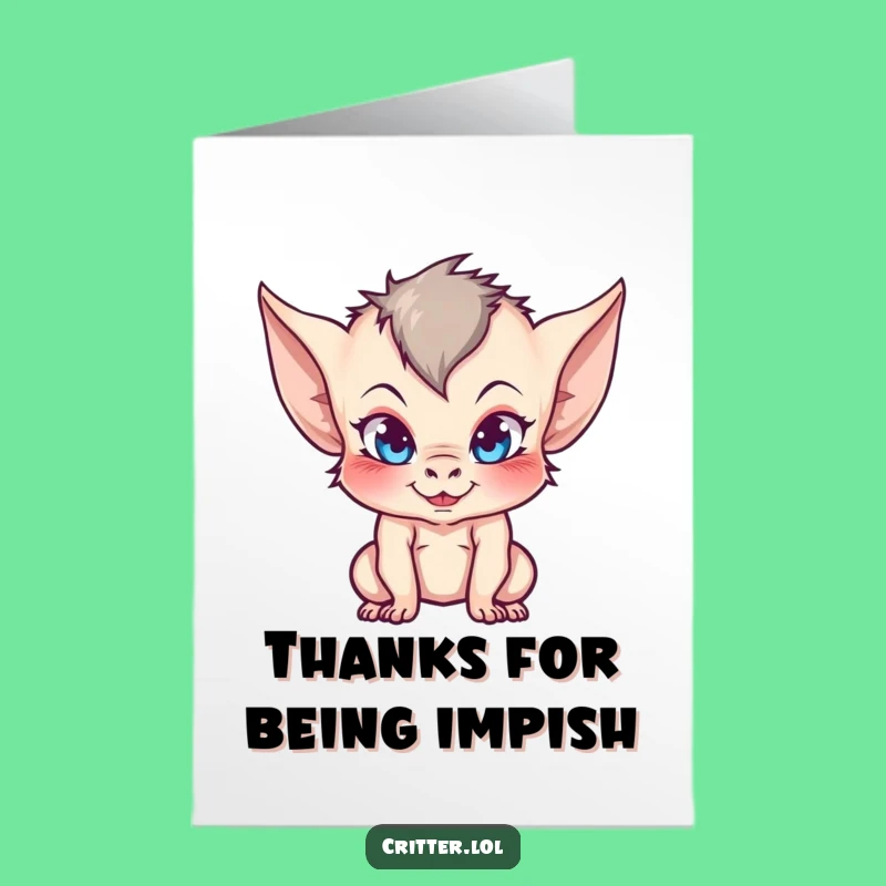 Free Printable Thank You Card: Mischievous Imp Thanks, Funny Downloadable Gift