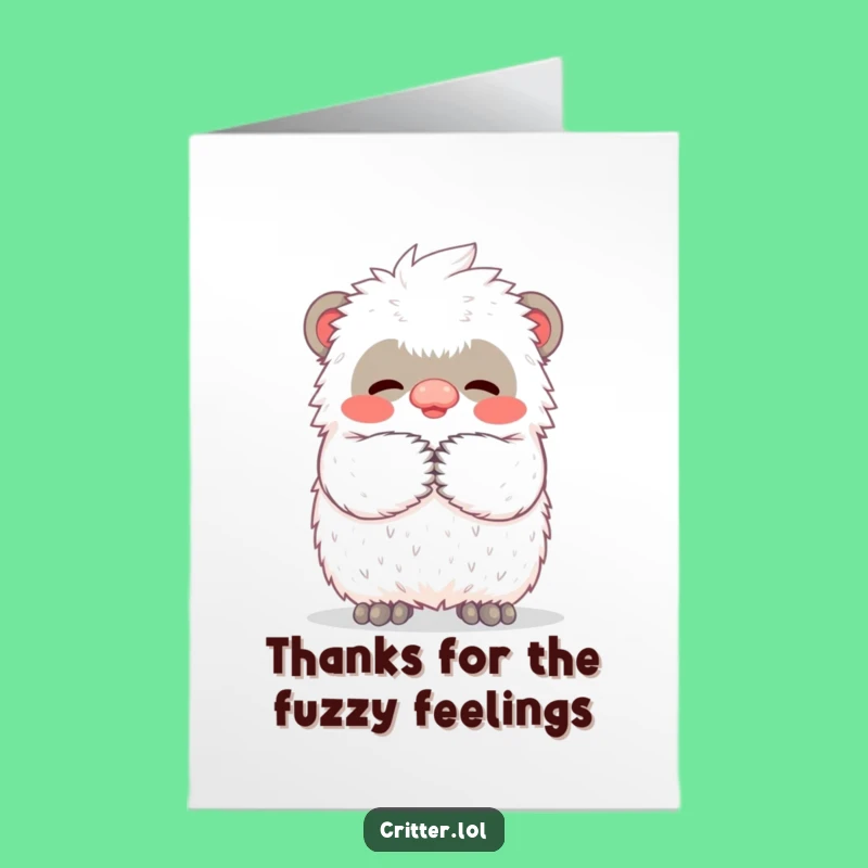 Free Printable Yeti Hug Thank You Card - Heartfelt & Funny Downloadable