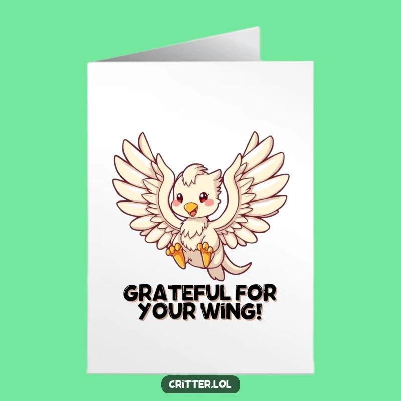 Free Printable Griffin Thank You Card: Majestic Soaring Downloadable Gratitude Greeting