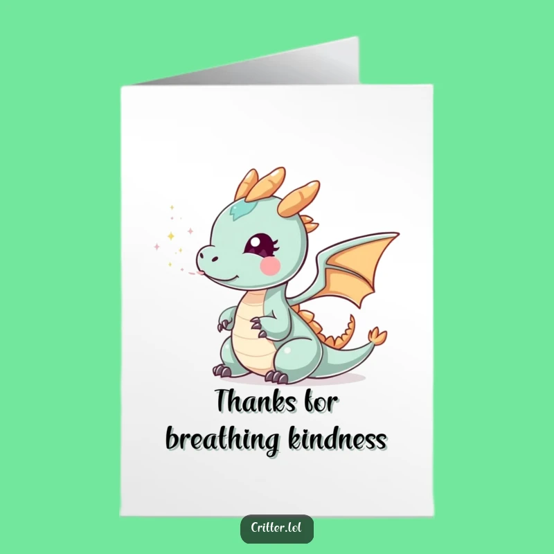 Sparkly Dragon Free Printable Thank You Card - Whimsical Downloadable Gift