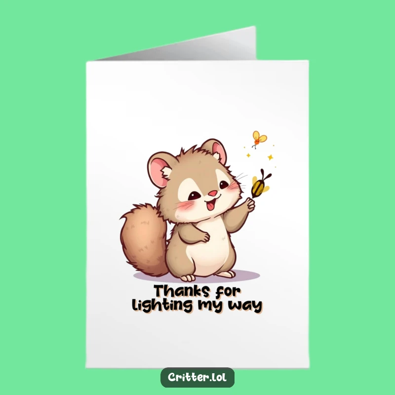 Free Printable Thank You Card: Swatting Critter, Little Spark, Funny Appreciation Gift