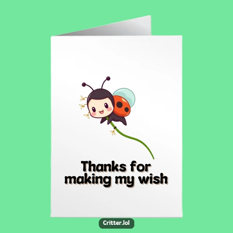 Free Printable Thank You Ladybug Card: Funny Downloadable Gift for a Sweet Journey - DIY