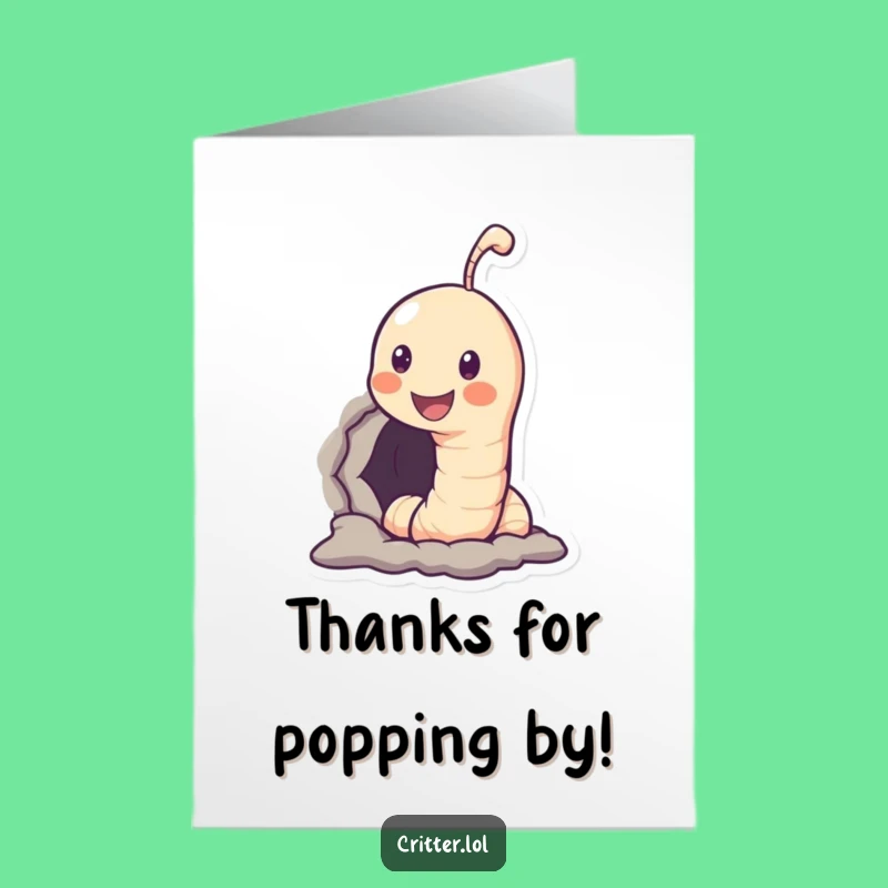 Free Printable Worm Thank You Card: Funny Peek Out Downloadable Thanks