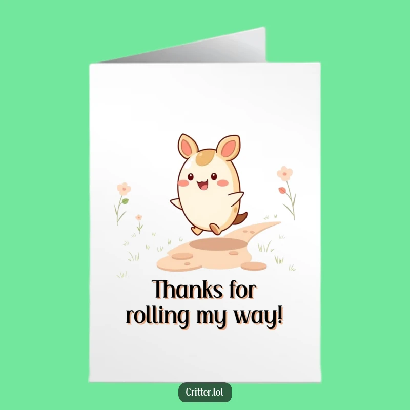 Free Printable Thank You Card: Happy Critter Skipping Gratitude Download!