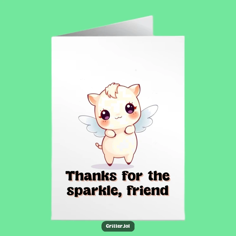 Free Printable Thank You Card: Sparkle Creature's Dance Grateful Downloadable Gift