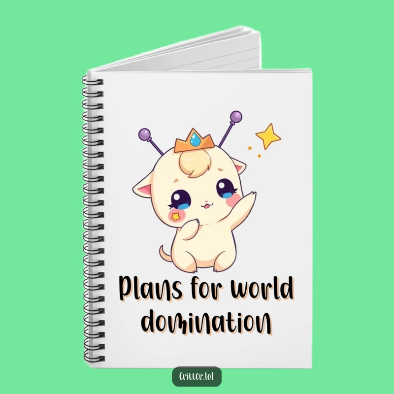 Funny Antennas Tiara Star-Batting Creature Notebook - Jot Down Fun Ideas