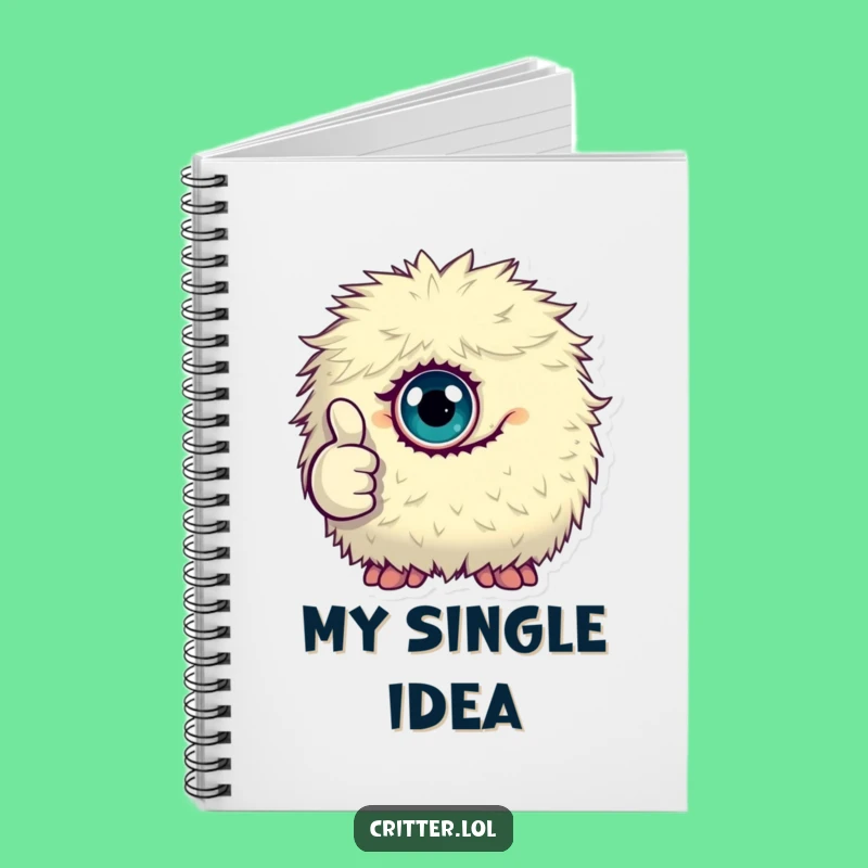 Funny Monster Notebook, Thumbs Up Journal, Quirky Writing Gift