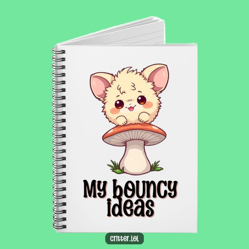 Funny Fuzzball Notebook, Playful Mushroom Journal, Whimsical Writing Gift