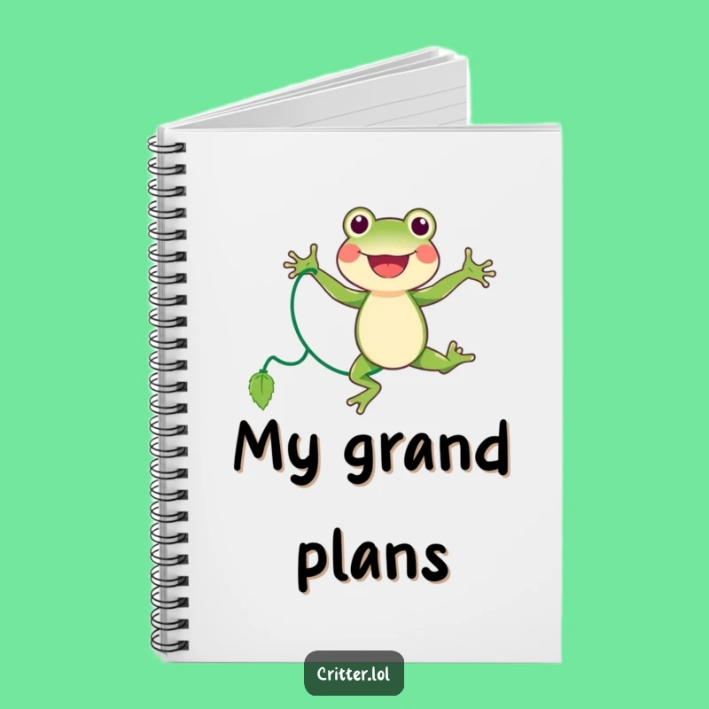 Funny Frog Notebook - Joyful Jumping Rope Journal - Vine Jumper Creative Gift