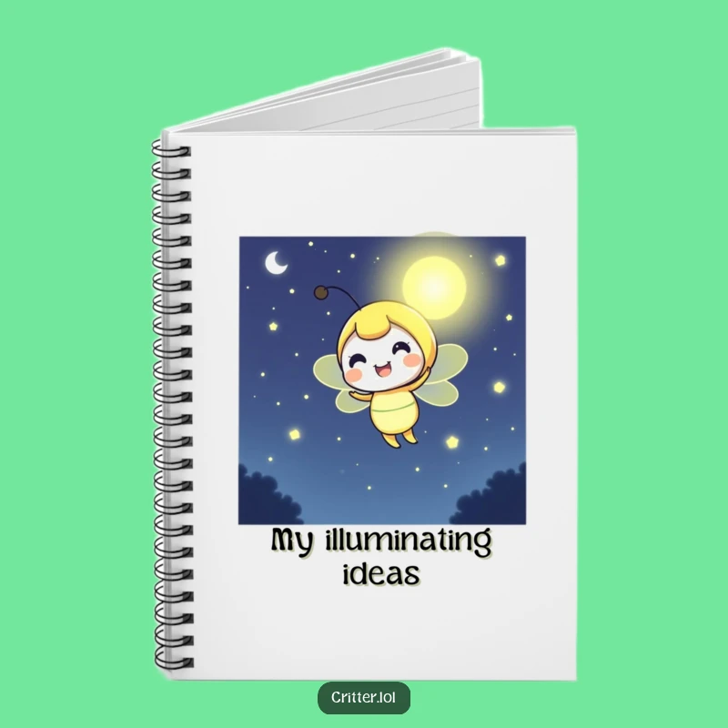 Funny Firefly Notebook - Cheerful Glow Journal - Bright Night Illuminator Creative Gift