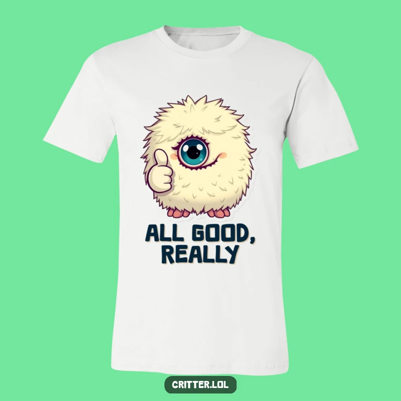 Funny Monster Thumbs Up T-Shirt, Single Eye Approval Tee, Quirky Gift Idea