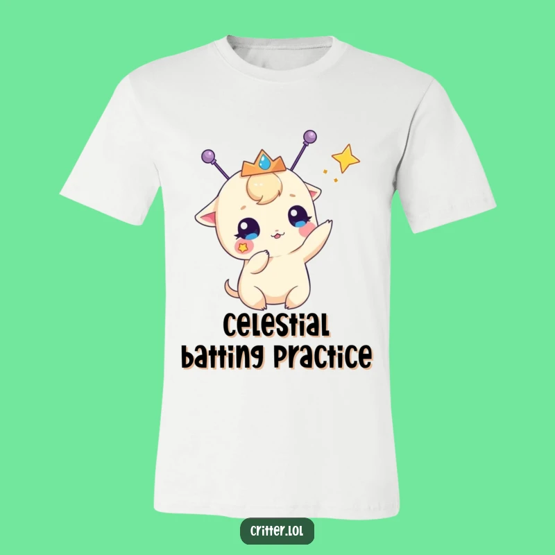 Funny Antennas Tiara Star-Batting Creature T-Shirt - Hilarious Outfit