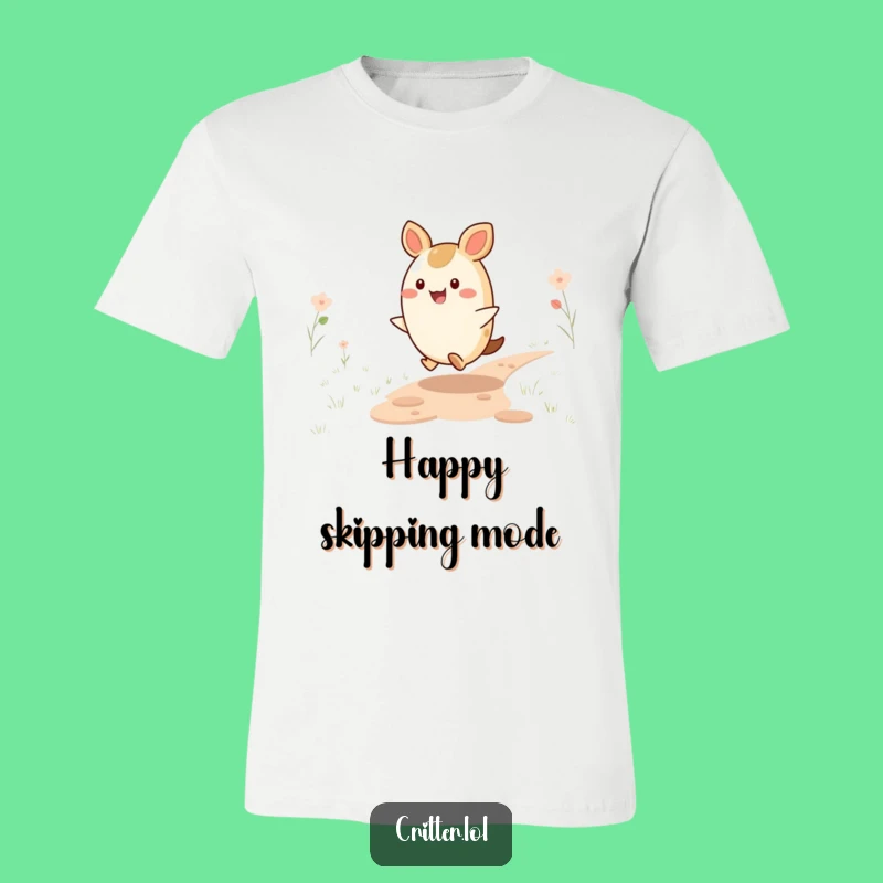Funny Happy Critter T-Shirt - Joyful Skipping Design, Awesome Funny Gift