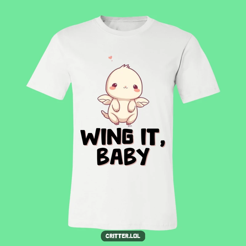 Funny Shy Creature T-Shirt: Flutter Up with Gentle Humor