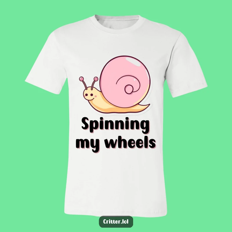 Funny Snail T-Shirt - Happy Sparkly Spin Graphic - Joyful Slow Mover Tee Gift