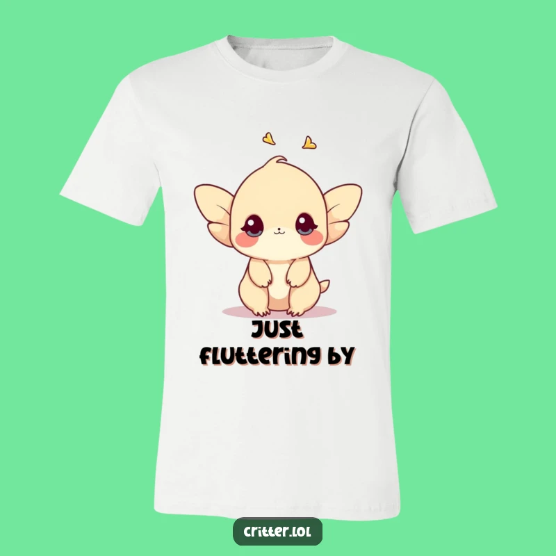 Funny Shy Creature T-Shirt: Flutter with Gentle Humor!