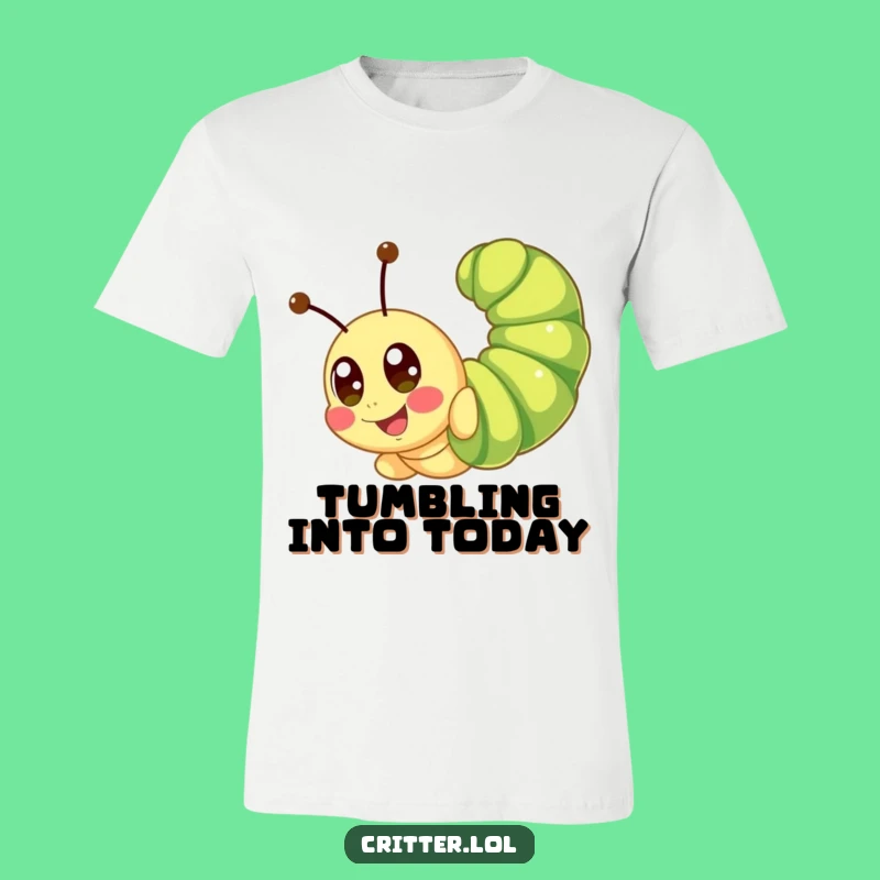 Funny Caterpillar T-Shirt - Cute Somersault Action Tee - Happy Eyes Gift