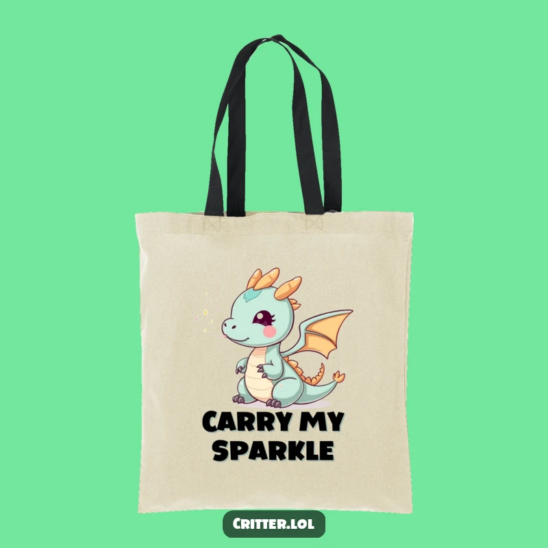 Funny Tiny Dragon Smoke Tote Bag: Carry Your Magic Anywhere