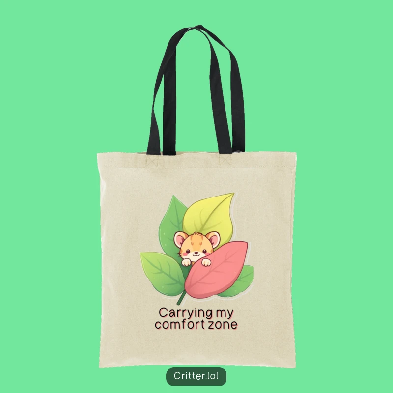 Funny Shy Critter Tote Bag: Carry your essentials with quiet charm.