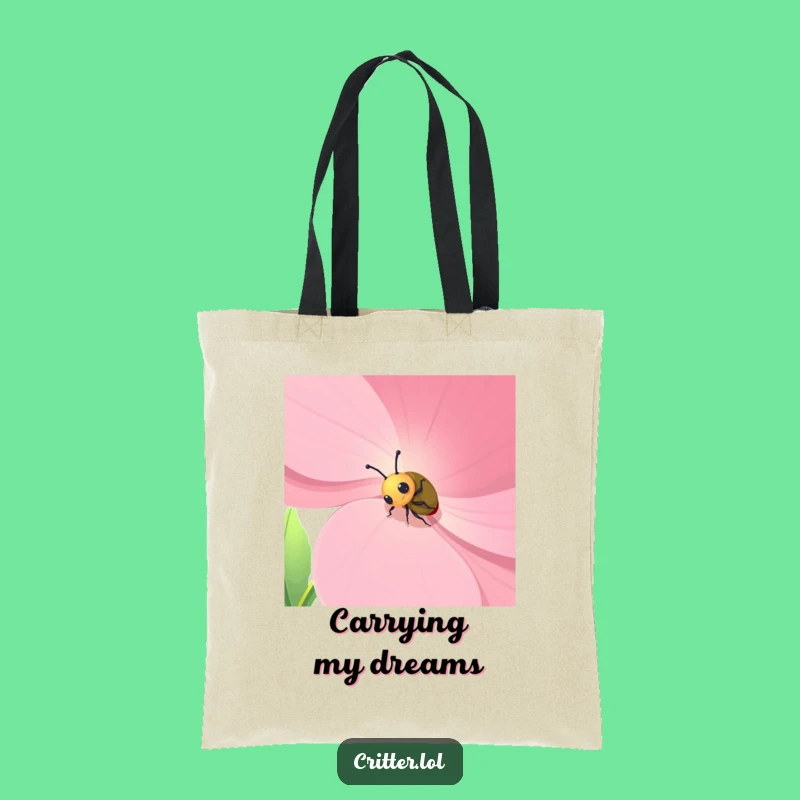 Funny Beetle Flower Tote Bag: Carry Your Laughs in Style - Great Gift!