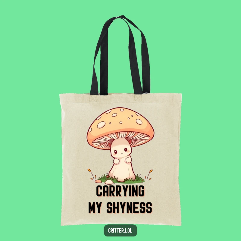 Funny Shy Critter Tote Bag - Carry Your Essentials with Humorous Charm, Great Funny Gift