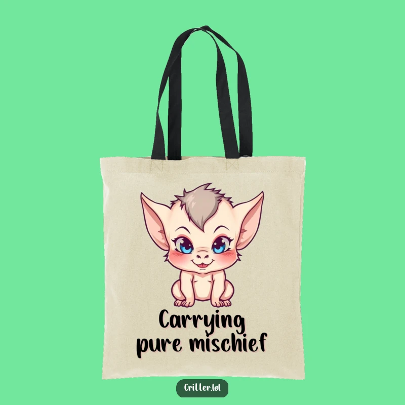 Funny Imp Tote Bag: Carry Your Mischief with Pointy-Eared Humor