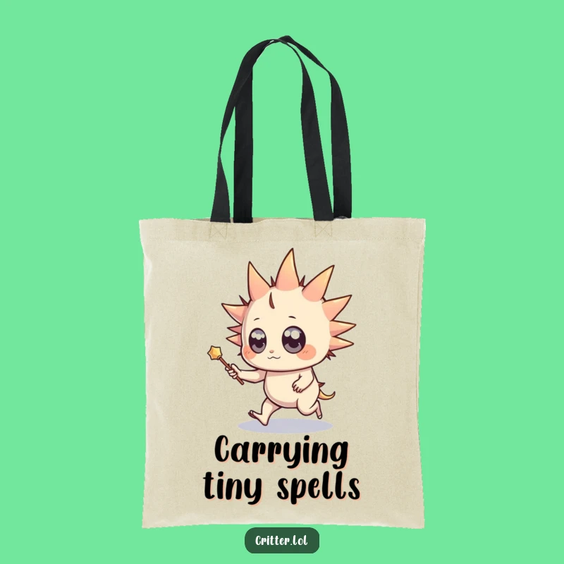 Funny Spiky Creature Wand Tote Bag - Carry Your Magic!