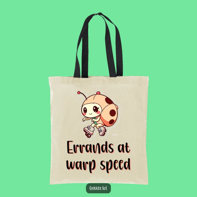 Funny Ladybug Roller Skates Tote Bag: Carry Your Fun - Great Gift!