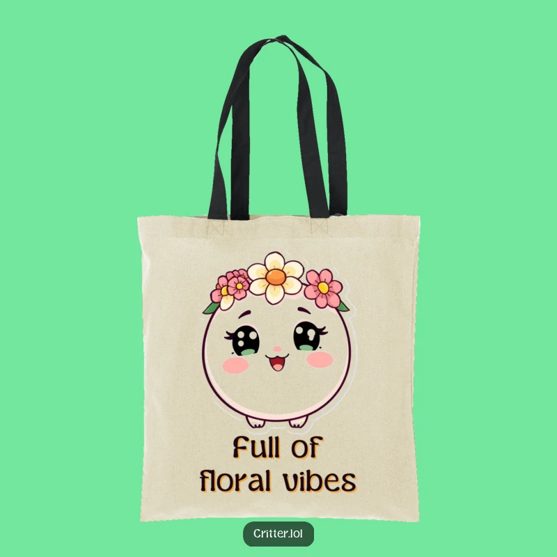 Funny Round Critter Flower Crown Tote Bag - Carry Cuteness!