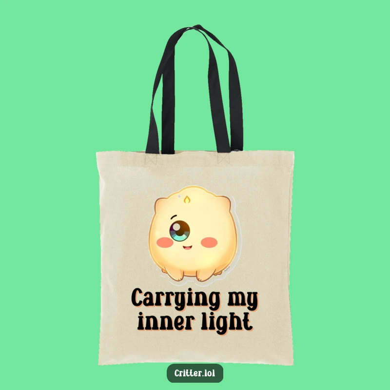 Funny Glowing Creature Tote Bag: Carry Your Happy Glow!
